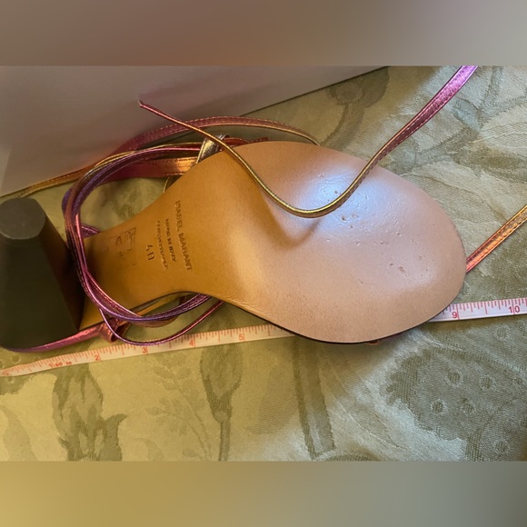 NEW ISABEL MARANT Aliza Leather Ankle Strap Sandal Metallic Pink Ombré 40FR 8MP - Picture 11 of 16